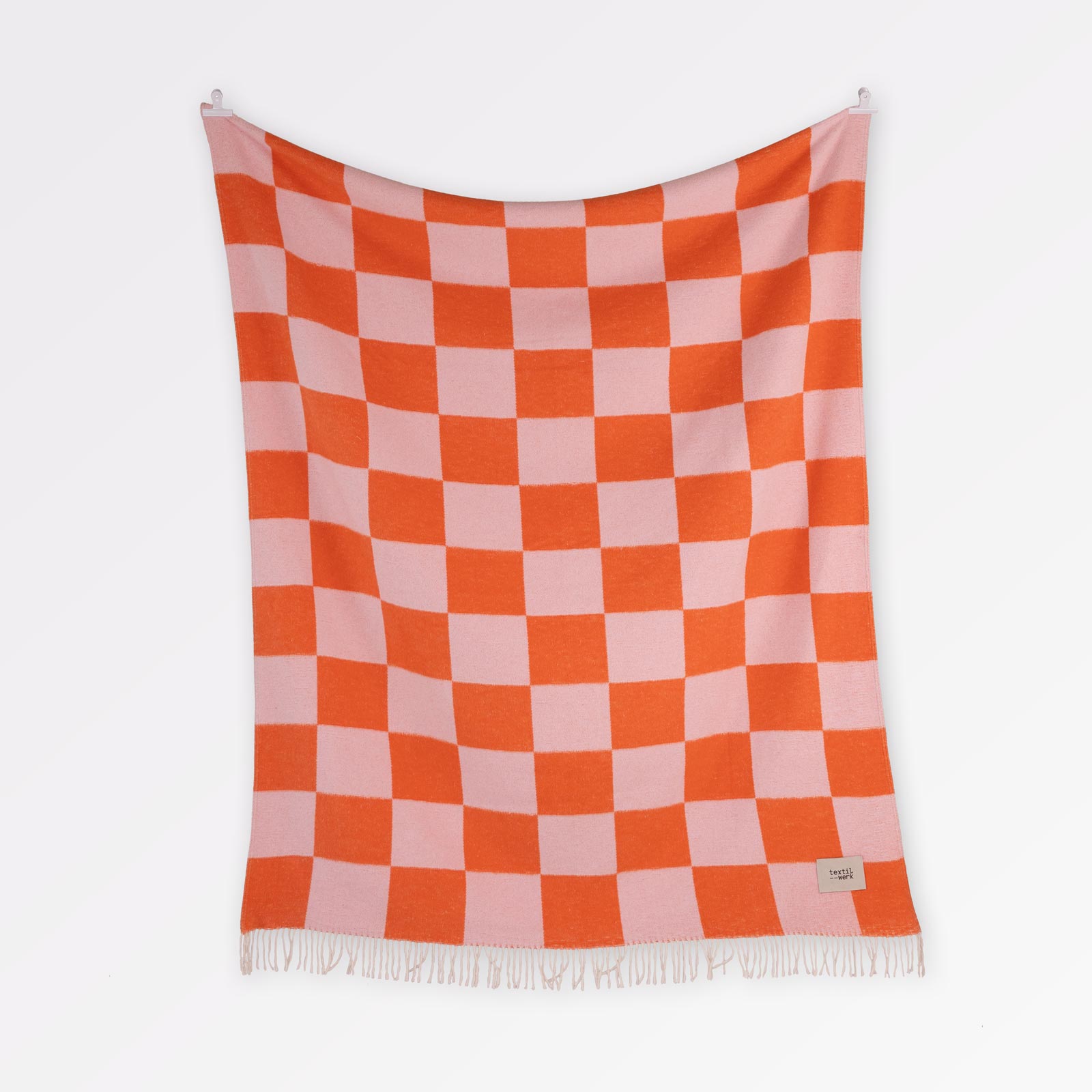 Kuscheldecke Checks Orange + Rosa